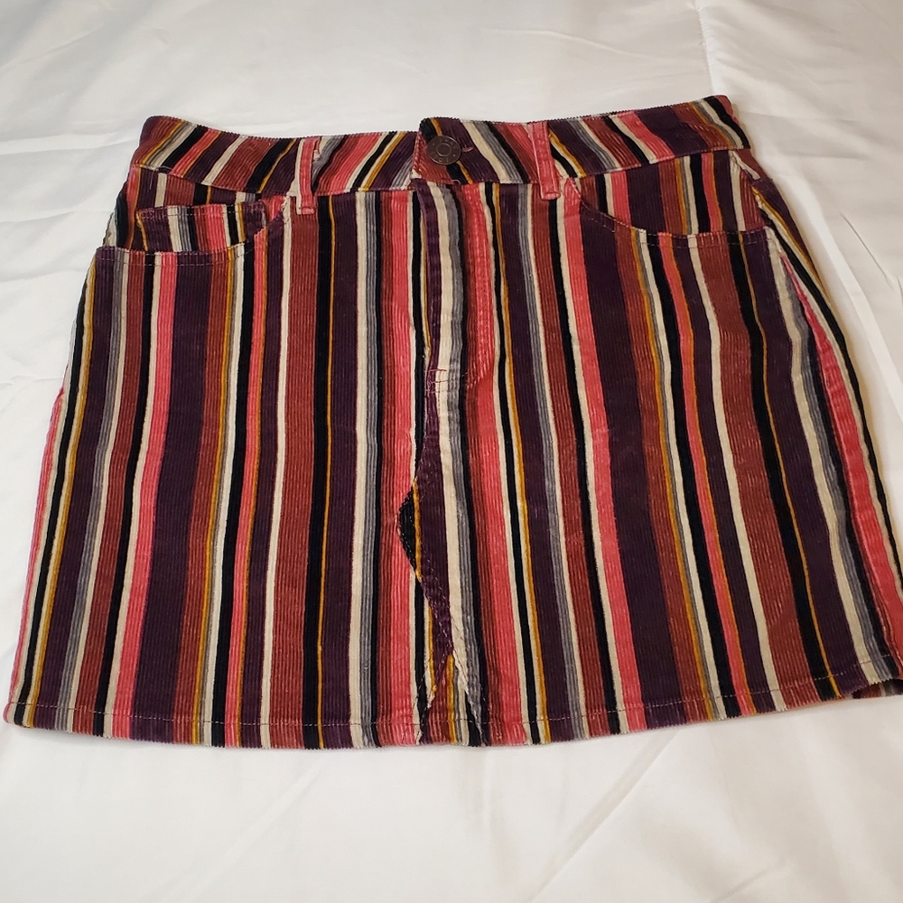 Jolt Striped Corduroy Mini Skirt Junior Size:5/27w
